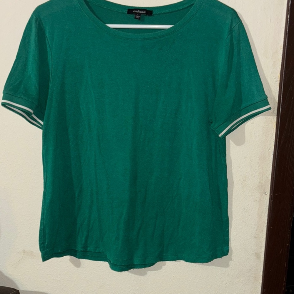 Green Casual T-Shirt by Ambiance